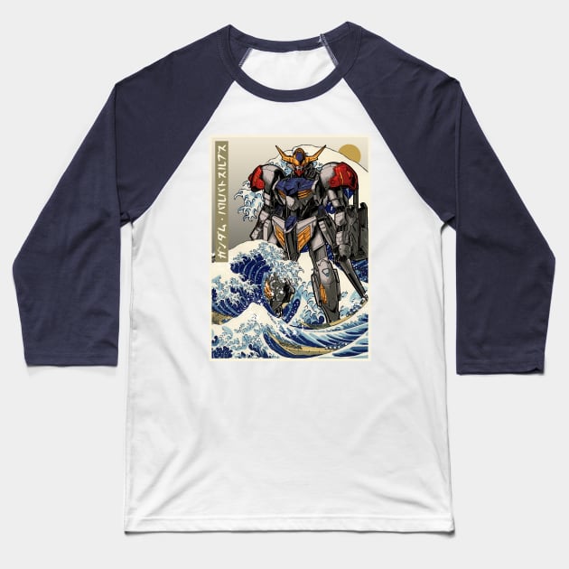 Hokusai Barbatos Lupus Gundam Baseball T-Shirt by kimikodesign